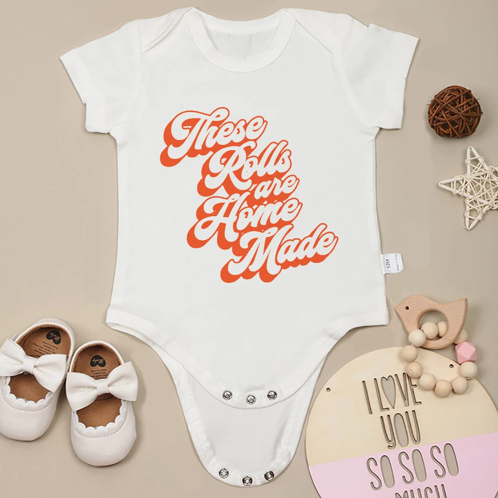 

These Rolls are Homemade Funny Creative Baby Onesie Cartoon Aesthetic Cute Newborn Girl Clothes Cotton Cozy Toddler Boy Bodysuit