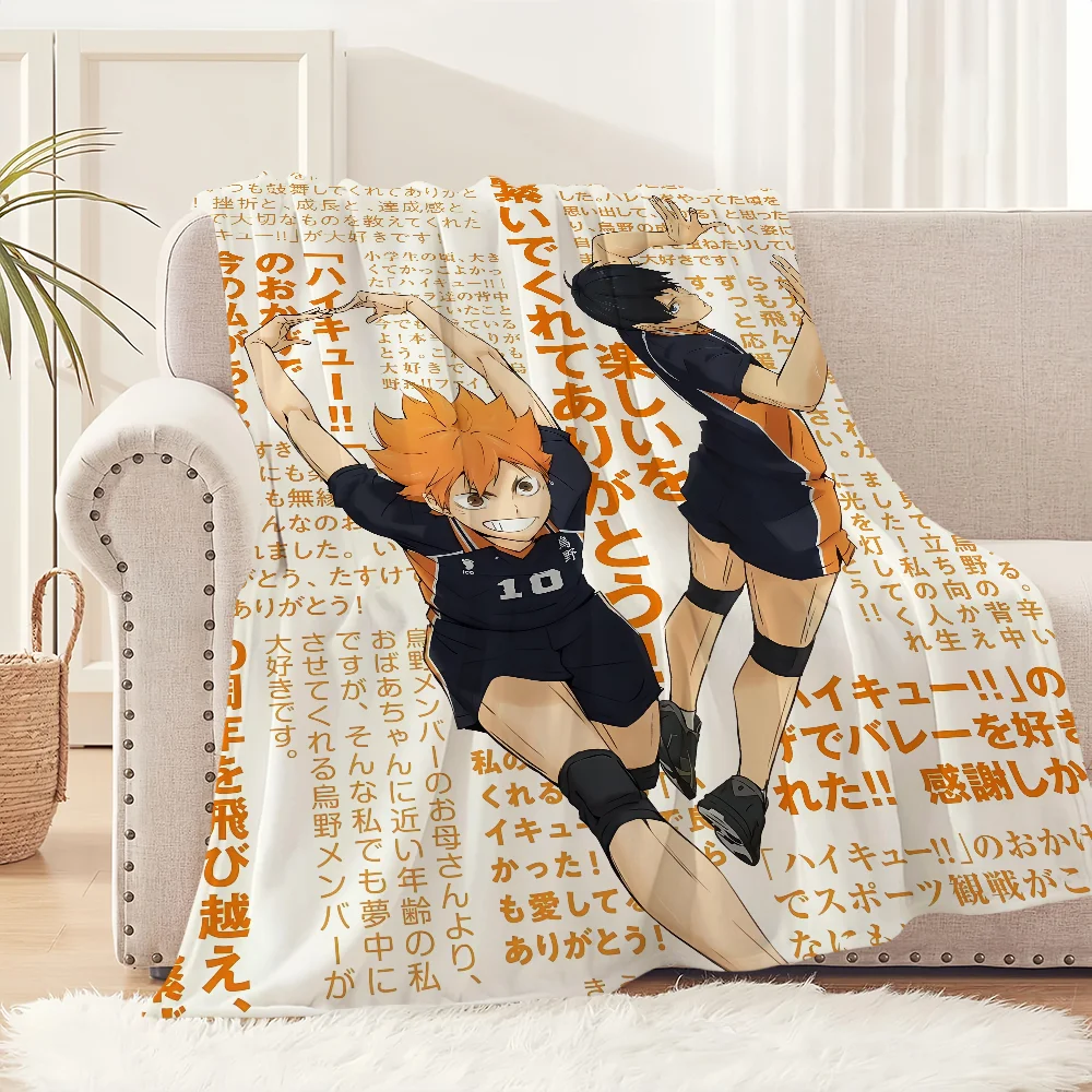 

comic anime art H-Haikyu S-Shoyo Hinata Blanket Flannel warm soft plush blanket for sofa living room office bedroom travel gift