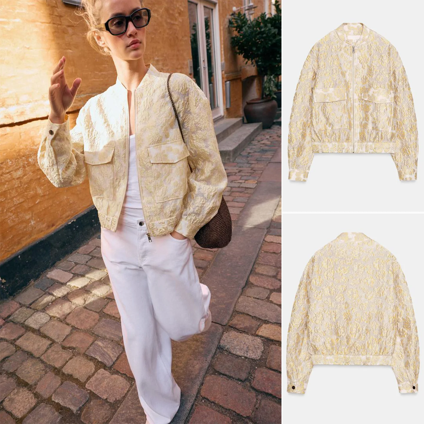 Spring 2026 New Women's Zipper Long Sleeve round Neck Embroidered Pilot Jacket Short Outerwear Polyester Fiber 100%