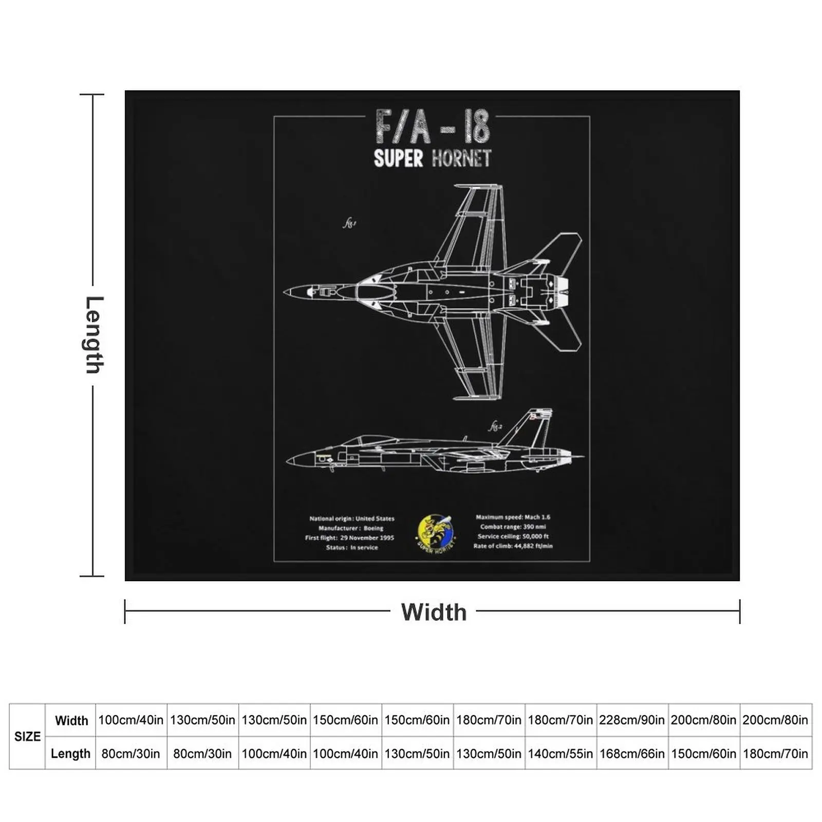 F18 Super Hornet Blueprint Classic Throw Blanket Decorative Sofa Hair Warm Blankets