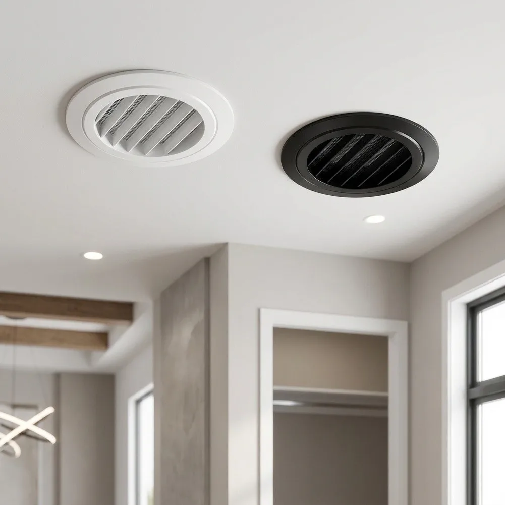 Hvac Wall Grille 5 Inch Ceiling Grille Dust for proof Filter Secure Side Latches Abs Plastic Construction Washable Nylon Mesh