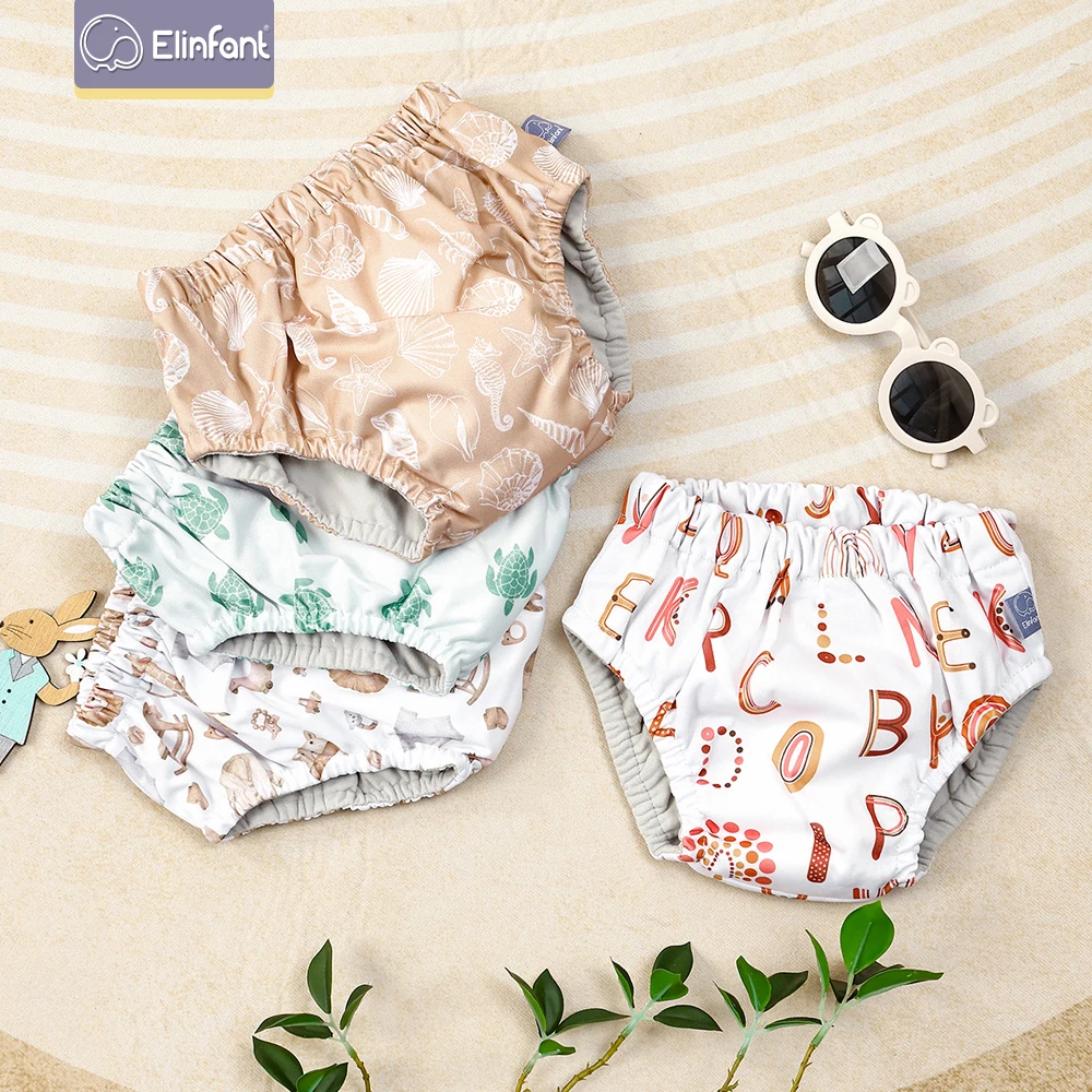 

Водонепроницаемые детские тренировочные штаны Elinfant размера L, внутренние детские тканевые подгузники из замши для мальчиков и девочек 8-13 кг