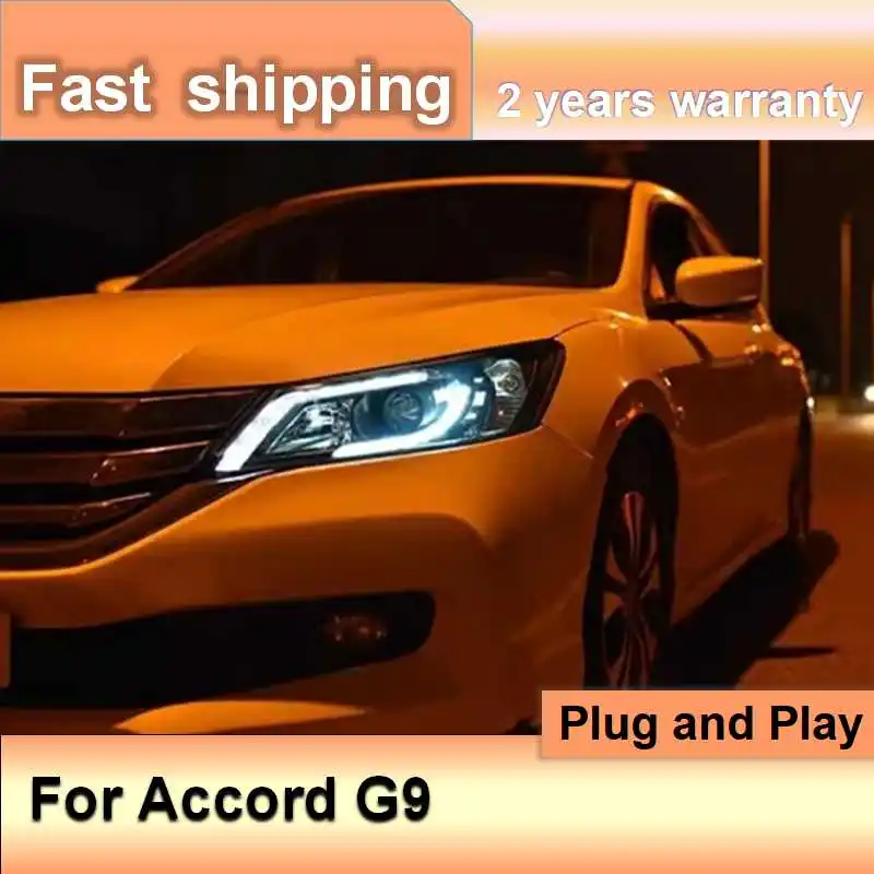 

Автомобильные аксессуары для Honda Accord Head светильник 2013-2015 Accord 9th фара DRL сигнал поворота фара дальнего света