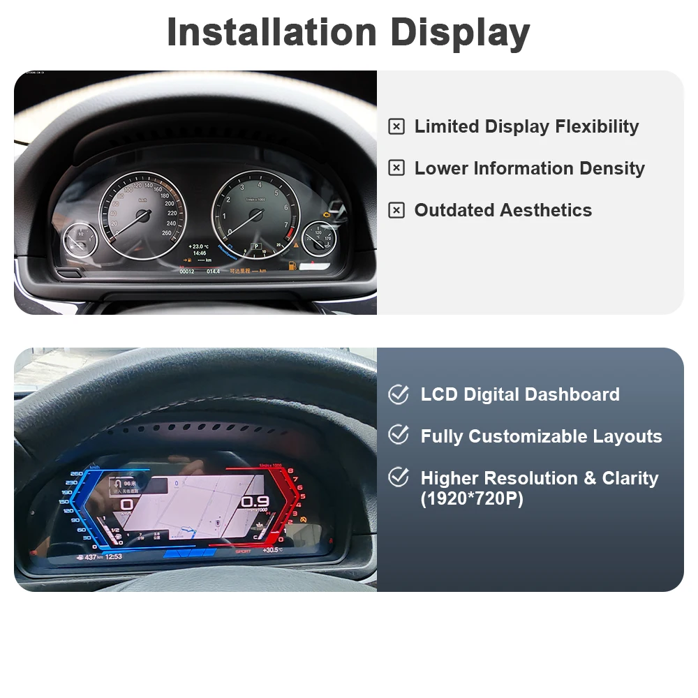 عداد السرعة LCD مقاس 11 بوصة من AUTOTOP لوحة قمرة القيادة الافتراضية لسيارات BMW 1 series E81 E82 E87 E88 2006-2015، موسيقى الملاحة اللاسلكية Carplay #2