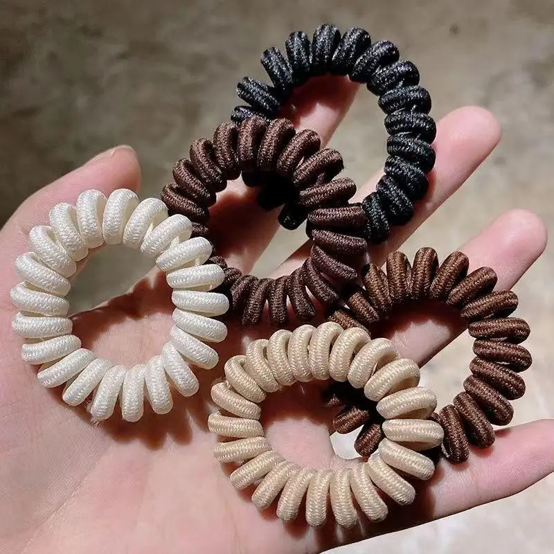 1Pcs Spiral Hair Ties With No Crease Design And Gentle No Pull Hold Perfect For Daily Styling Workout School Office Use