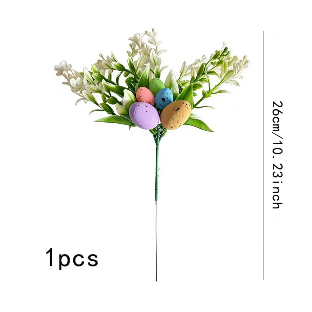 Easter Colorful Egg Branch Artificial Flower Simulated Tulip Flowers Spring Bouquets Floral Arrangement Home Easter Party Decor