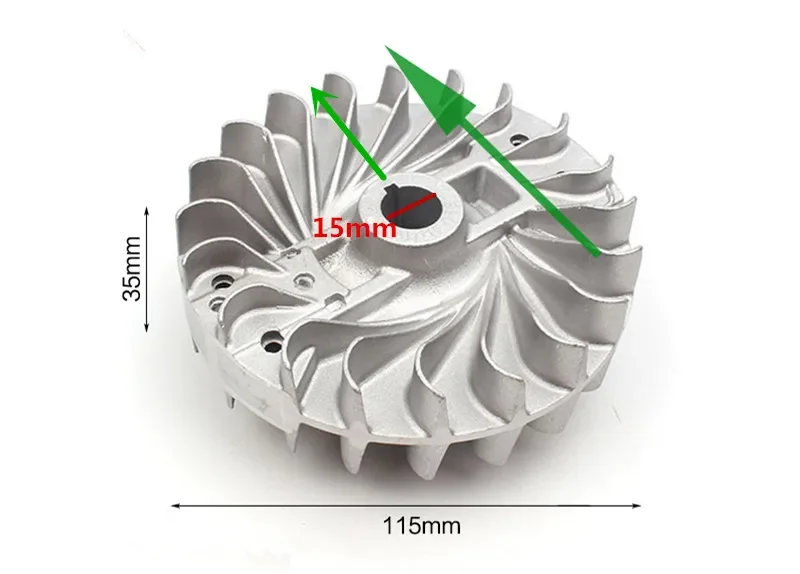 Imagem -04 - Terra Drum Flywheel para Chinês 1e48f 48f 63cc Stroke Engine Fly Magnetic Wheel Ice Auger Hole Digger Peças Sobressalentes