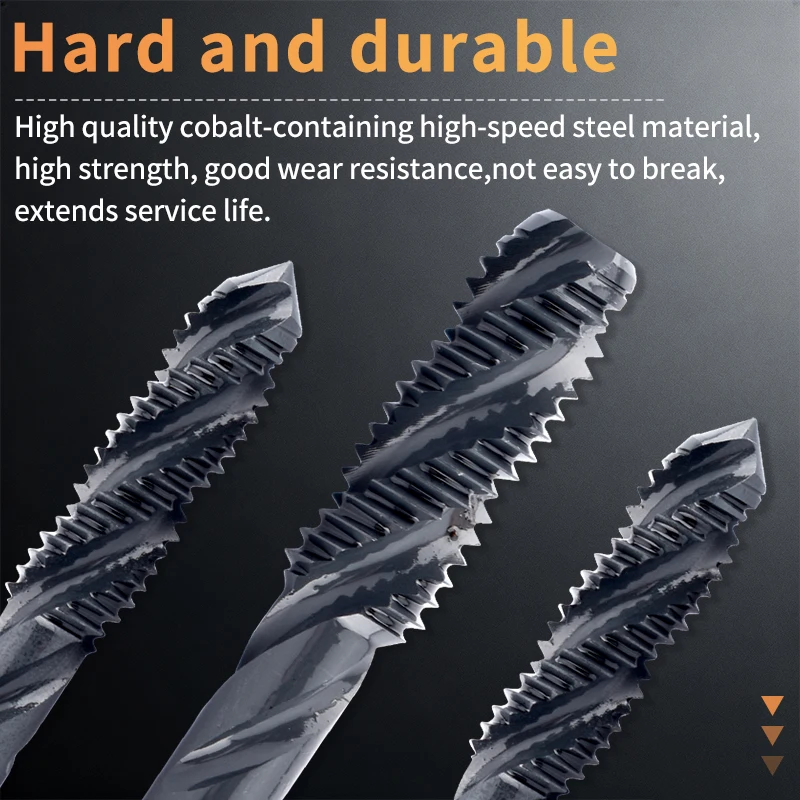 GULING HSSE-M35 JIS Spiral Flute Tap Black Oxide 0-80 UNF 3/16-24 UNC Machine Tap CNC Blind Hole 1PC