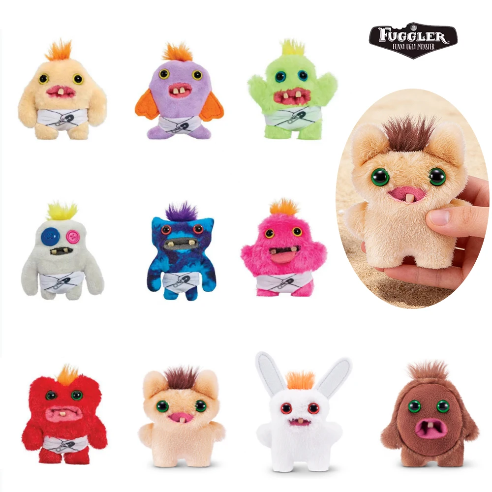 Jouets en peluche BABY FUGG Fuggler, lapin mignon original, peluche amusante, monstre moche, poupée en peluche, souvenir de collection avec boîte