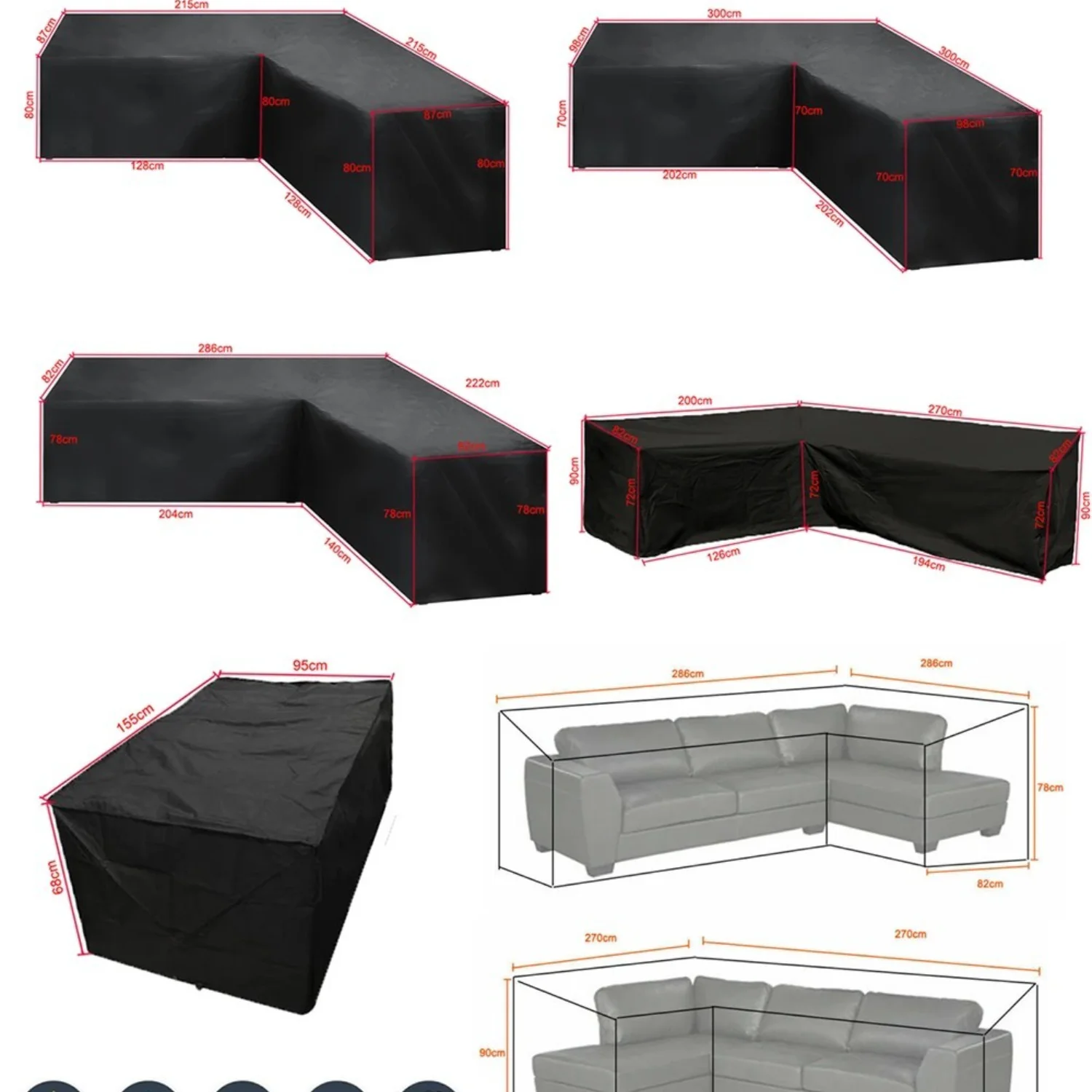 

V-shaped Outdoor Furniture Cover Anti-UV Windproof Sofa Protective Cover Polyester Waterproof Outdoor Sofa Cover