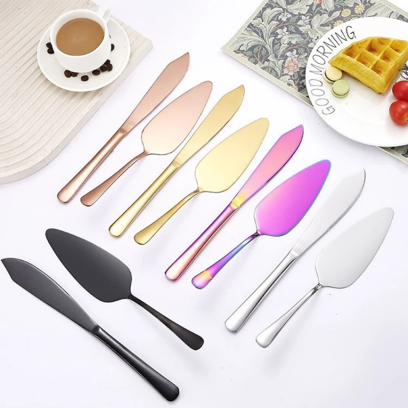 2PCS Cake Shovel Set Stainless Steel Bread Pizza Knife Dessert Pie Fondant Divider Cutter Spatula Server Baking Tool For Wedding