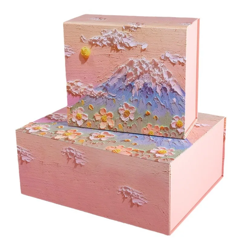 Customized. Yunshan Petal Box Teacher's Day Box Cute Beautiful Pink Packing Box Large Birthday Box