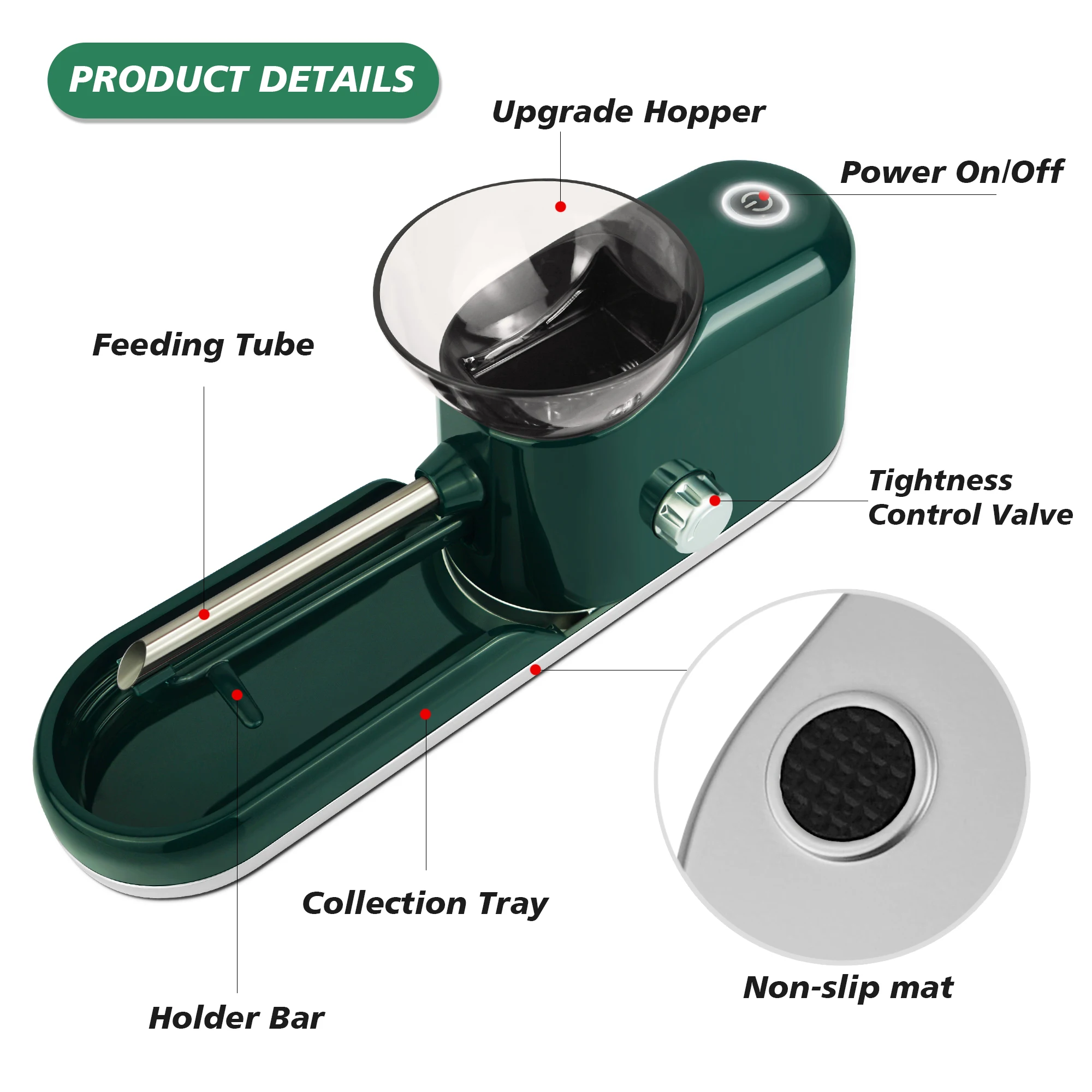 Automatic Cigarette Rolling Machine Filling Tobacco Device For 6.5/8mm Smoke Tube Puller Electric Cigarettes Maker Smoking Tools