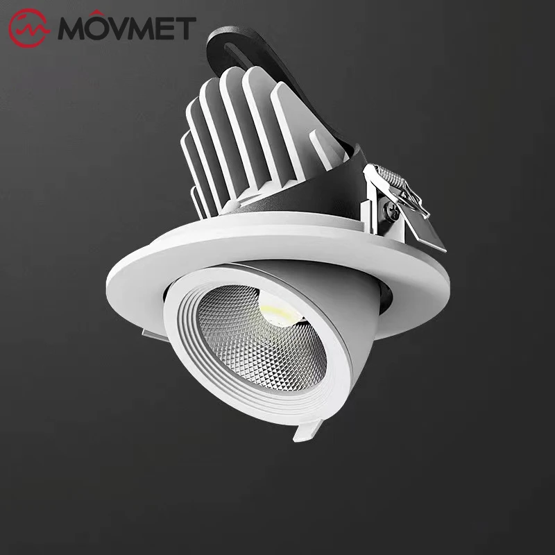 12W/20W/30W faretto a LED elefante tronco lampada da soffitto ferro regolabile 360 ° interno soggiorno Bar cucina Downlight COB incorporato