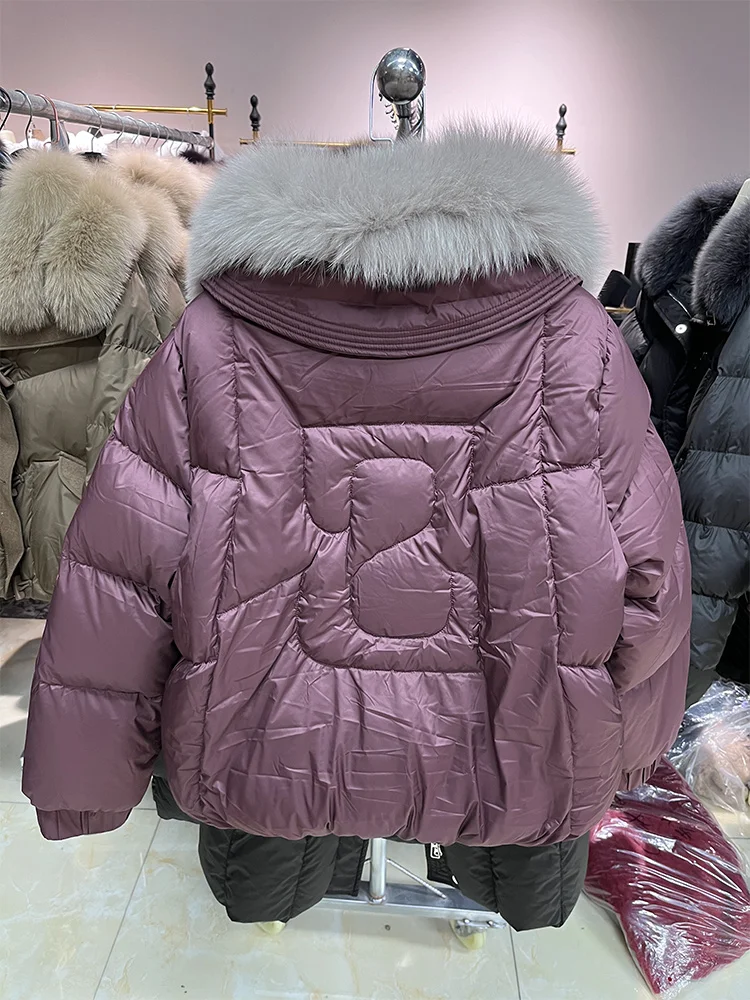 2026 Winter Warm Women Real Natural Fox Fur Collar Goose Down Jackets Puffer Parka Jackets Thick Female Streetwear Hot Sale