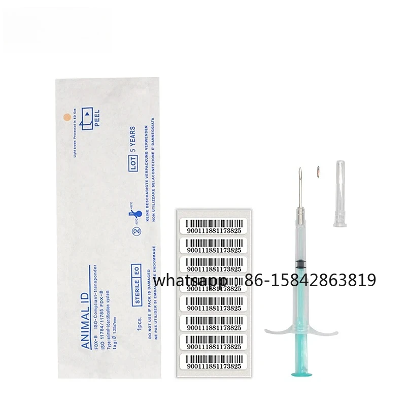 10pcs 1.25x7/2.12x12/1.4x8mm  ISO11784/785 FDX-B Cat Dog,snake Syringe for All Animal Chip Pet Chip
