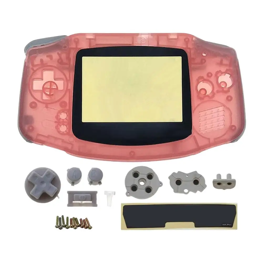 Klare Ersatzgehäuseabdeckung mit Tasten, maßgeschneidert für Game Boy GBA, Ersatzgehäuse-Kit, DIY-Gehäuse