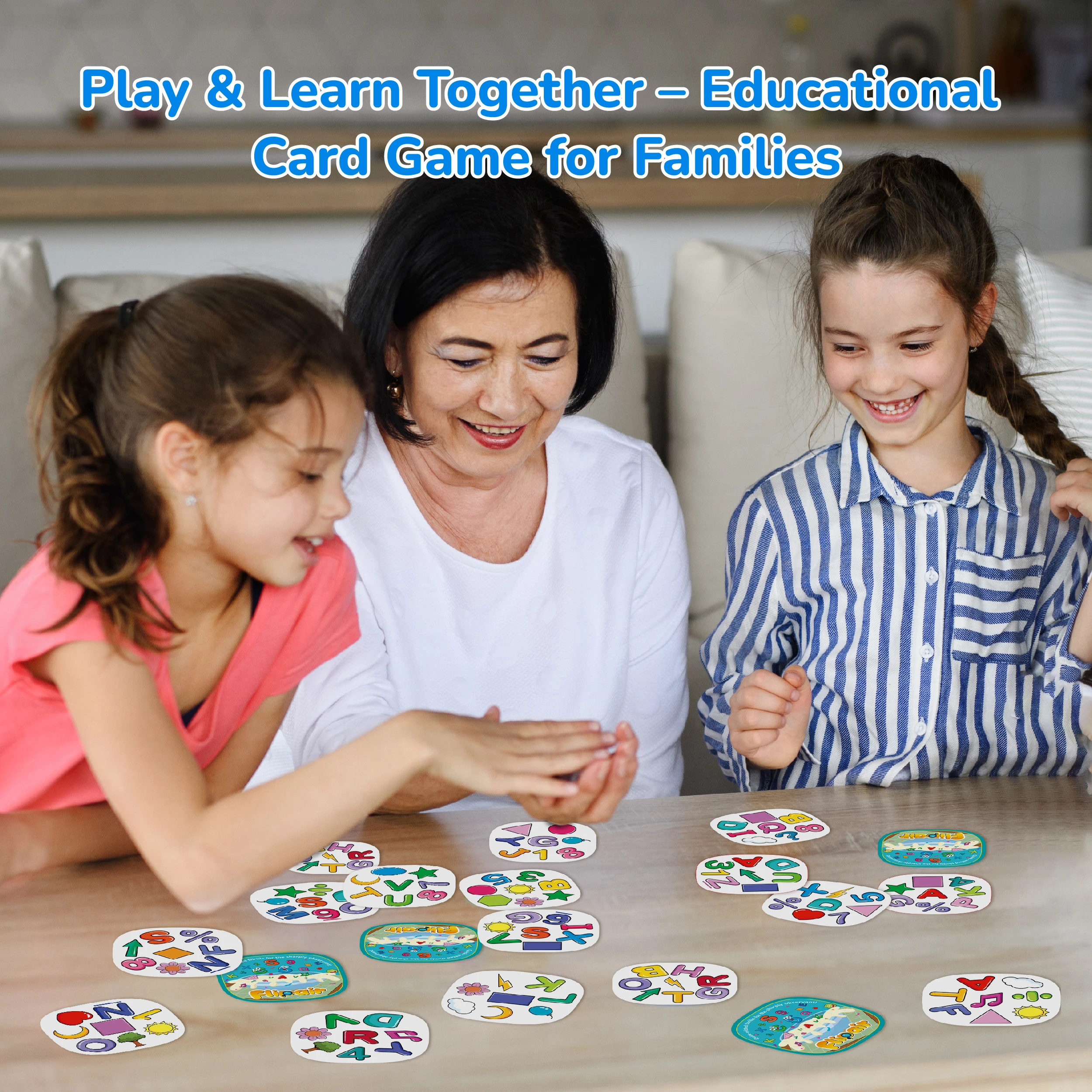Flipair Nummer- und Form-Matching-Kartenspiel, lustiges visuelles Wahrnehmungsspiel für Familie, Schule, Partys und Reisen