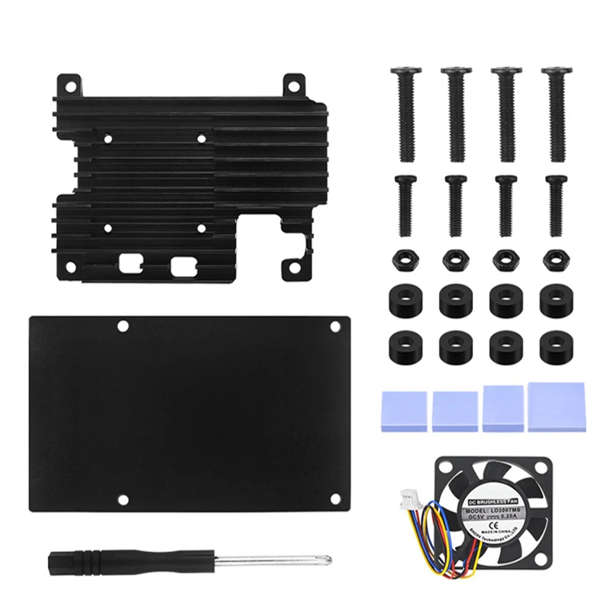 For Raspberry Pi 5 Aluminum Alloy Case Kit with PWM Cooling Fan Protective Case for Raspberry Pi 5 Cooling