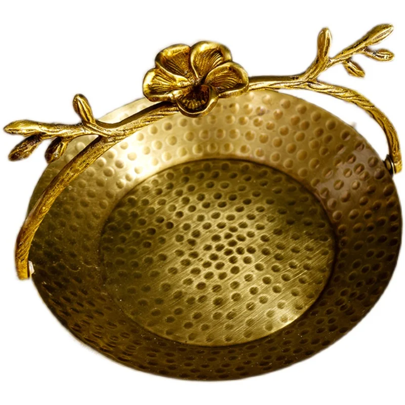 

Plum blossom handle brass jewelry tray fruit plate