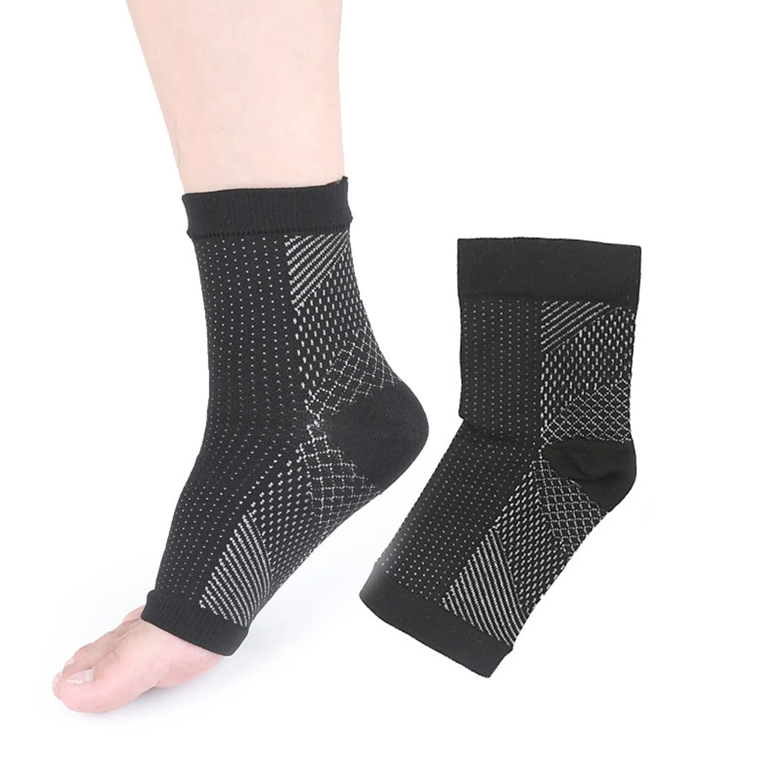 Unisex Socks Comfortable Ankle Protection Heel Multi Function Compression Heel Socks Leaking Toe Socks Dot Mesh Short Socks