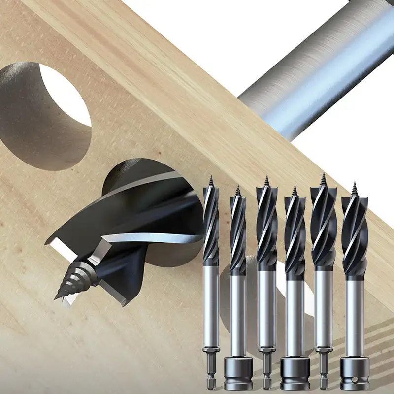 Multi-functional Carbon Steel Twist Smooth Drill Bit Woodworking Opener Branch Drill Electric Wrench High Hardness