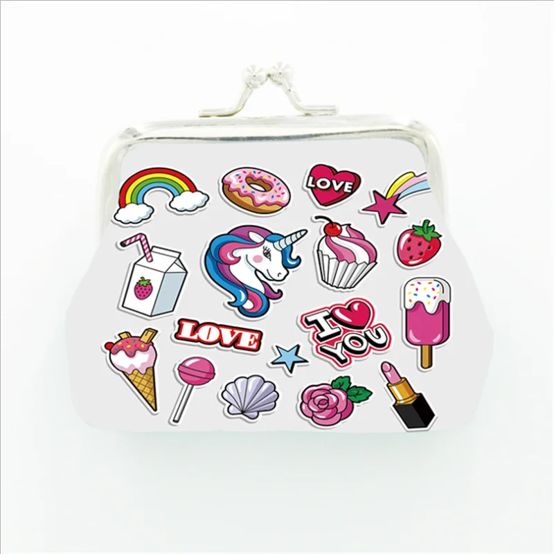 Unicorn Coin Purses Holder Women Mini Change Wallets Girl Money Bag Coin Bag Children Zipper Small Pouch Key Pockets