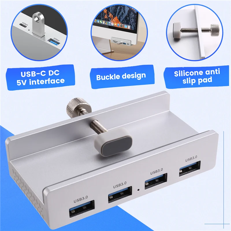 AT93-Universal External Multi-Clip Dock Multi-Function Clip Docking Station For WINDOWS/MAC OS