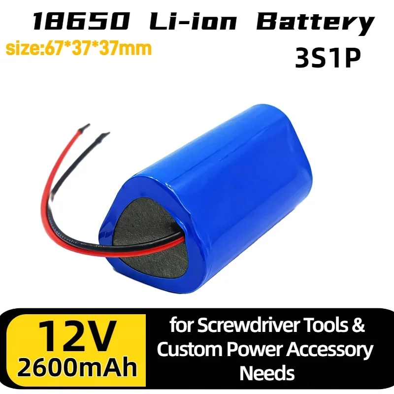 

Aleaivy 12V 2600mAh 3S1P 18650 Lithium Battery Pack – 10.8V/12.6V Battery for Screwdriver Tool & Custom Power Accessory Needs