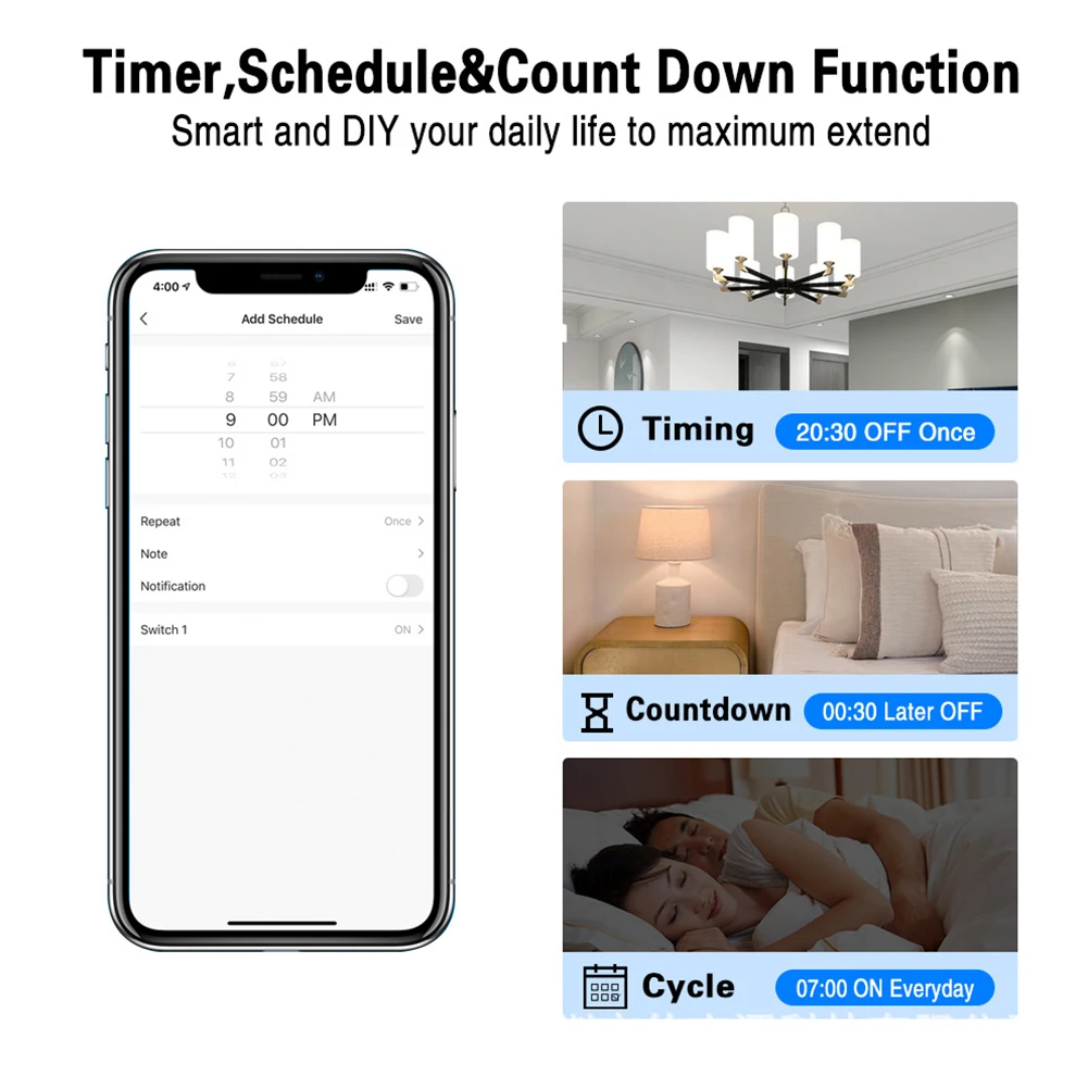 

Wired Two Way Light Controller Connects to Your Smartphone via the For Tuya or Applications to Manage Your Lights