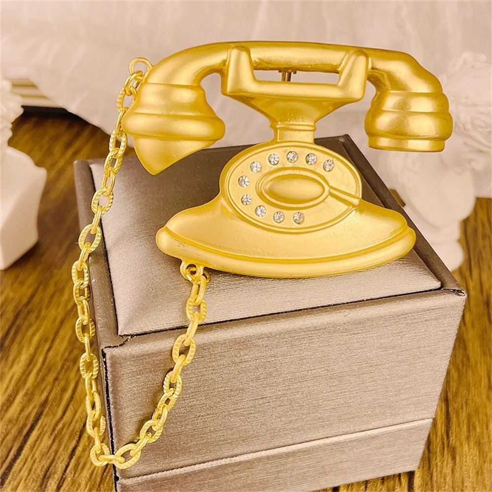 بروش هاتف للنساء من مادة السبائك ، مجوهرات رائعة ، دبوس ملابس نسائية ذو إحساس كبير ، حفلة مأدبة #4