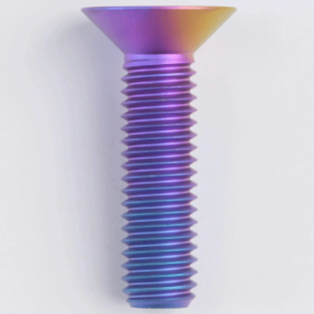 Mehrere Farbe m5 p 0,8mm 8/10/12/14/16/18/20/25/30/35/40mm gr5 tc4 Titan legierung Senk schraube Schraube flach t25 Torx Kopf – Detail 1