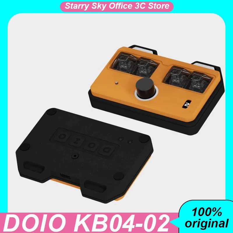 DOIO KB04-02 Mini Mechanical Keyboard Aluminum Alloy PC keycap RGB Hot Swap Adjustable knob OLED Screen QMK Keyboard Accessories