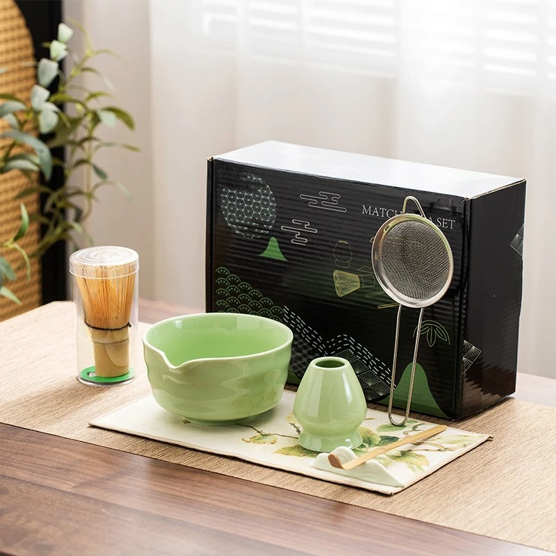 Matcha tea set 7-piece set 4-piece Matcha bowl with mouth