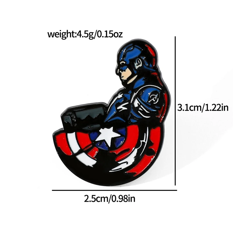 new metal badges Captain America,Marvel superhero characters, pin backpacks accessories Lapel pins adornment Holiday gifts