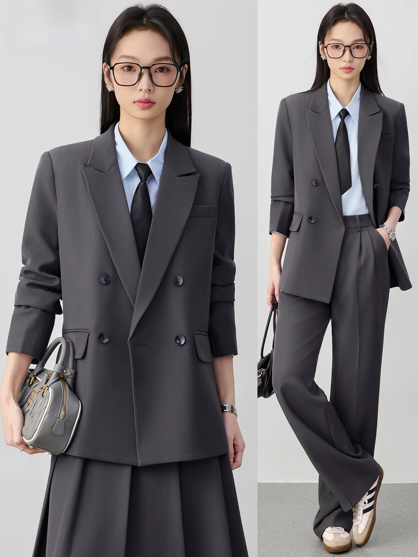 

Женский деловой костюм для собеседований, весенне-осенний, профессиональный, для офиса, элегантный, маленький размер, премиум-класс, пиджак/жакет