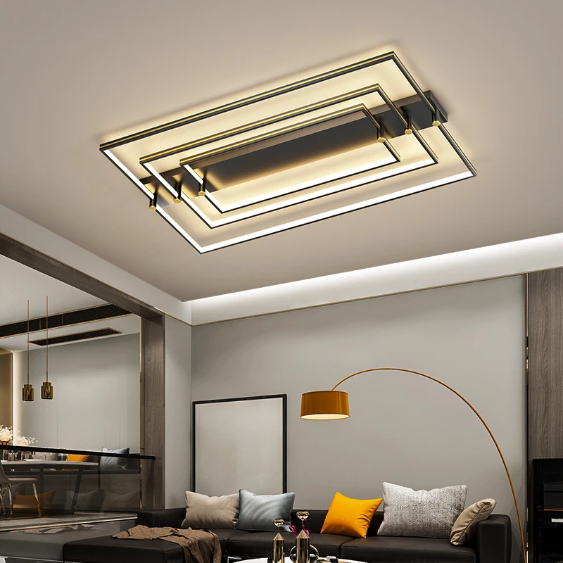 

Living Room Lamp Rectangle Ceiling Lights Nordic Style Modern Minimalist Creative Personality Whole House Package Bedroom Lamp