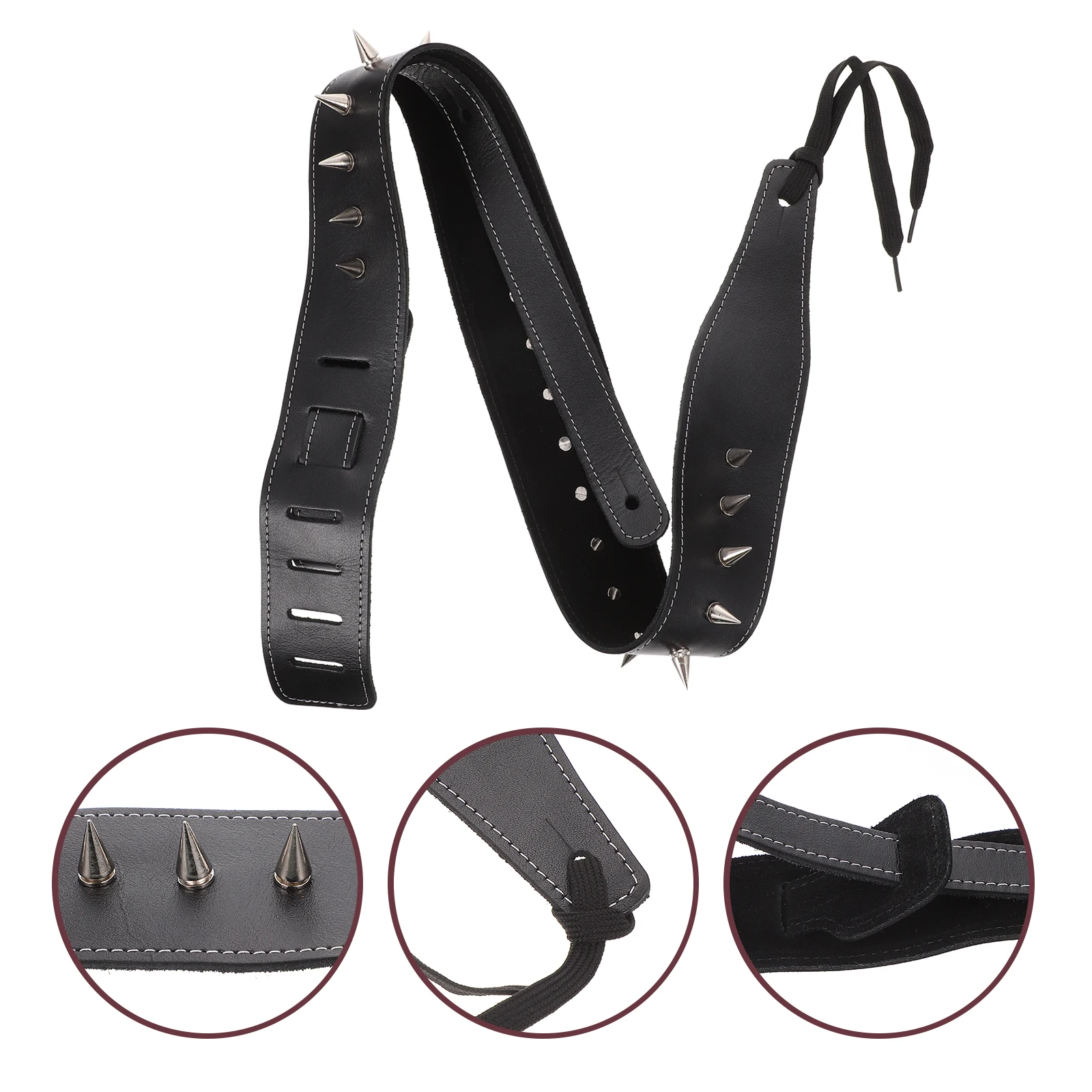 

Guitar Strap Embroidered Straps Coat Hanger Cool Design Adjustable Black Bass Acoustic