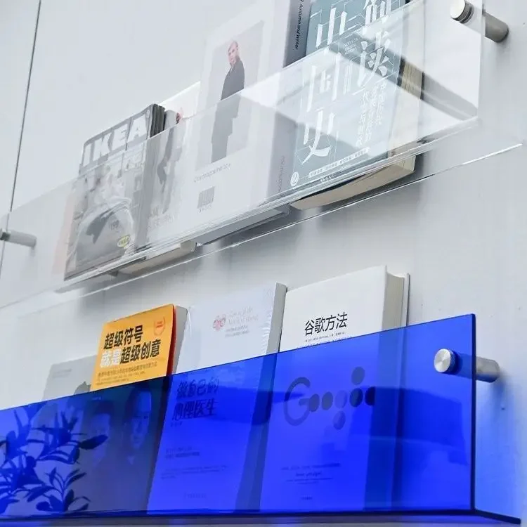 Acrylic Display Rack Wall Magazine Organizer Shelf Wall Mounted Hanging Bookshelf Doll Collection Storage Holders Display Shelfs