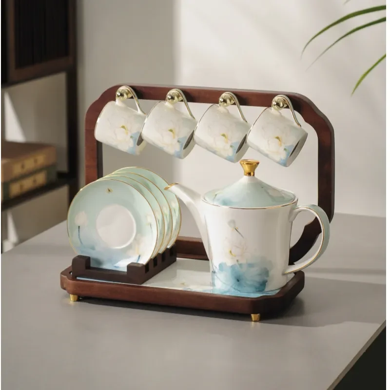 Bone china water set tea set teapot teacup set opened housewarming gift light luxury high-end gift box