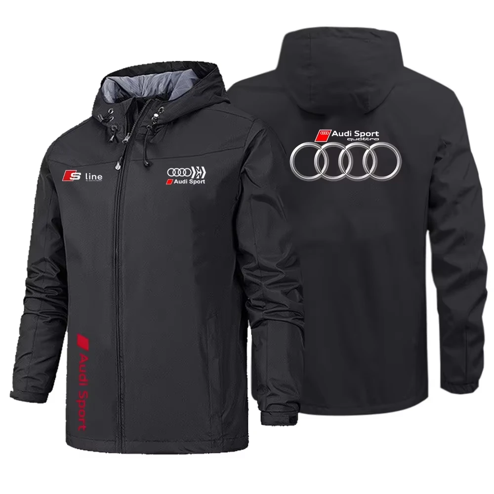 Men's Sport-Style Waterproof Breathable Jacket with Audi Logo Off-Road Racing Jacket 2026 Model Quick Shipping view 2