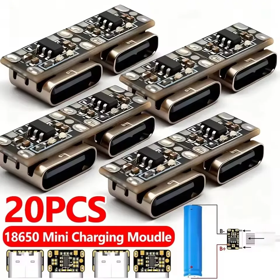 Mini Type C Lithium Battery Charger Board Module Type-C Interface for 18650 Lithium Battery Charger Plate Power Supply Connecto