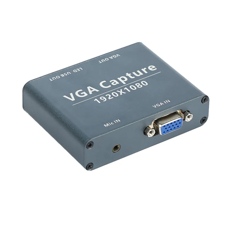 

VGA карта захвата, VGA-USB устройство захвата с микрофоном вход поддержка HD 1080P видео для игр, потоковой передачи, обучения, видео конференции