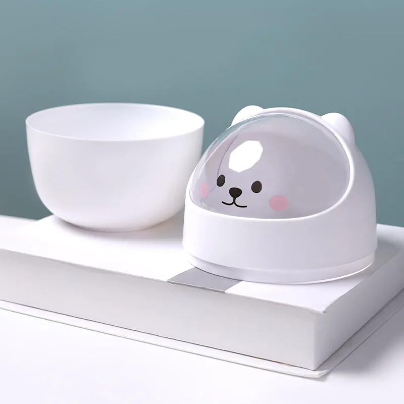 Ins Mülleimer Organizer Ins Desktop mit Deckel Kawaii Niedlicher Bär Mülleimer Aufbewahrungsbox Mädchen Stifthalter Aufbewahrungseimer mit Flip Top – Detail 3