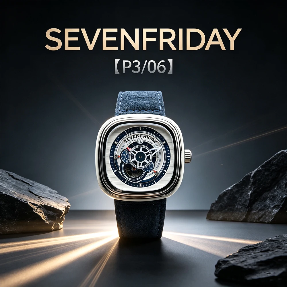Fashion new product SEVENFRIDAY luxury brand men's watch P3/06 carbon fiber automatic mechanical watch P series waterproof men's