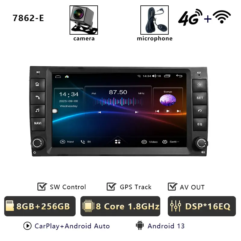 CHSTEK Android 14 Multimedia Speler voor Porsche Cayenne 955 957 9PA 2002-2010 Carplay GPS Autoradio Stereo WIFI 4G BT