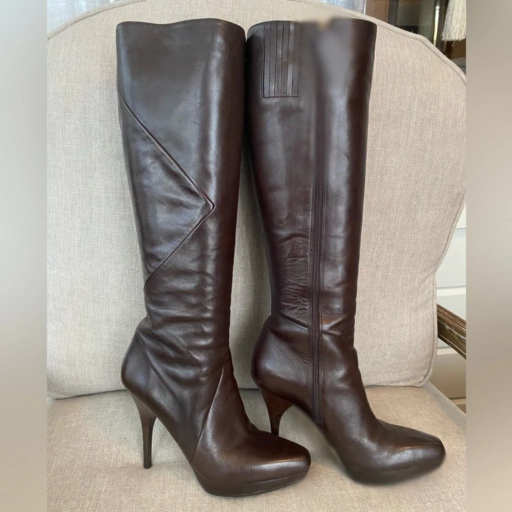 

Black Zipper Knee High Matte Boots Thin High Heel Round Toe Fashion Sexy Cool 2025 Winter Big Size Woman Shoes Zapatillas Mujer