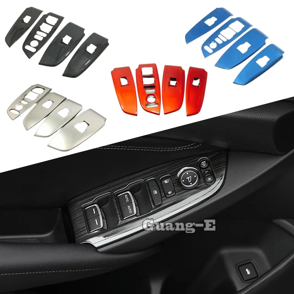 

For Honda Accord 10th 2018 2019 2020 2021 2022 2023 Car Cover Door Window Glass Panel Armrest Lift Switch Button Trim Frame 4PCs