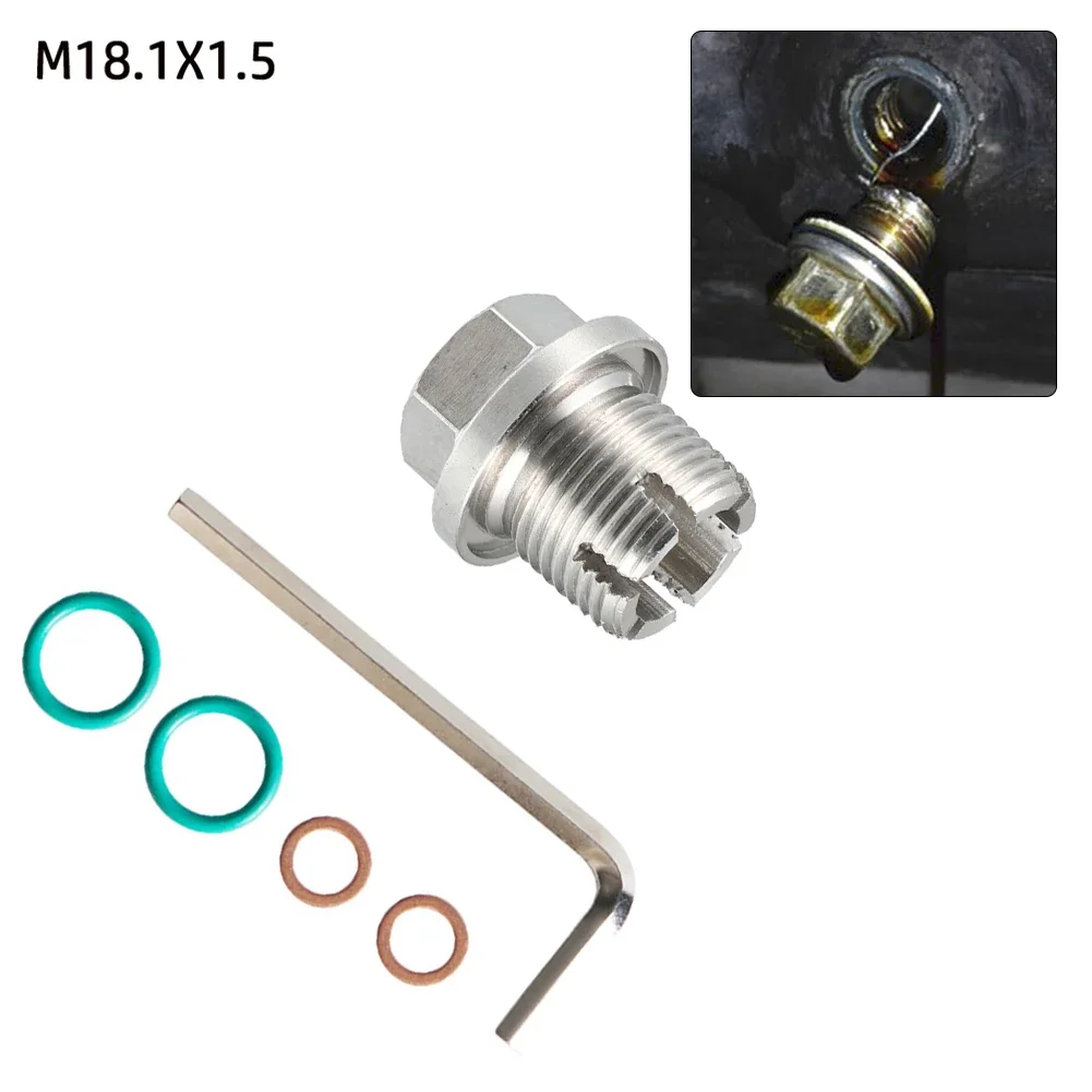 For Car Oil Drain Plug Oil Drain Plug M18.1-1.5 X 15mm Oil Drain Plug Piggyback Self Tapping Oil Kit New Style Practical To Use