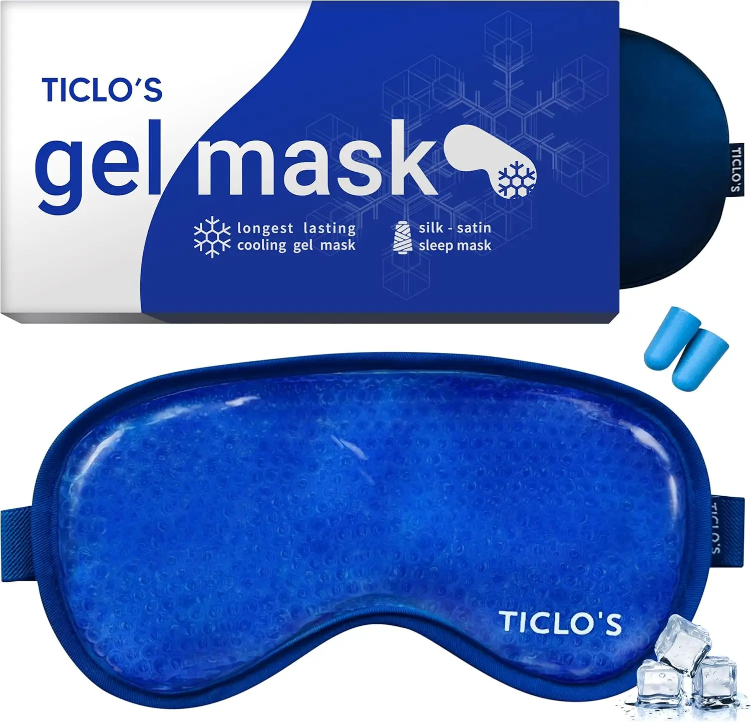 

Cooling Gel Eye Mask for Puffy Eyes, Dark Circles, and Migraines - Reusable Cold Compress for Sleeping and Post-Surgery Recovery